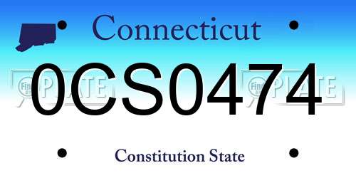 0CS0474 Connecticut License Plate