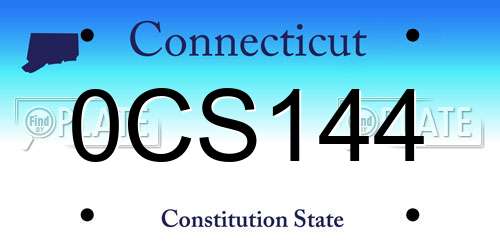 0CS144 Connecticut License Plate