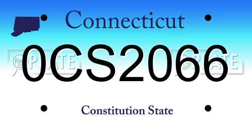 0CS2066 Connecticut License Plate