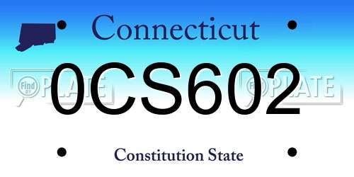 0CS602 Connecticut License Plate