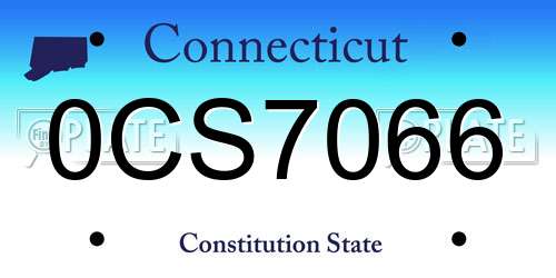 0CS7066 Connecticut License Plate