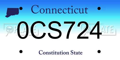 0CS724 Connecticut License Plate