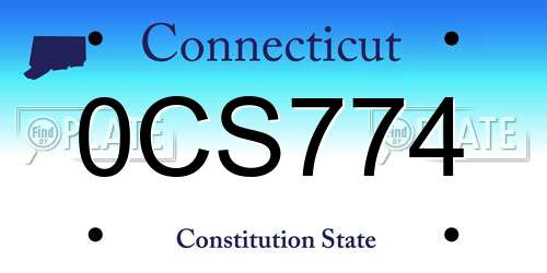 0CS774 Connecticut License Plate