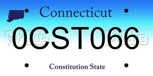 0CST066 Connecticut License Plate