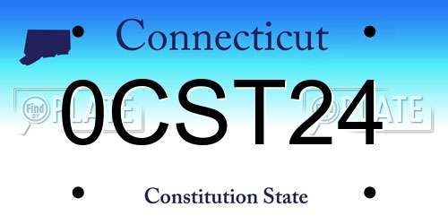 0CST24 Connecticut License Plate