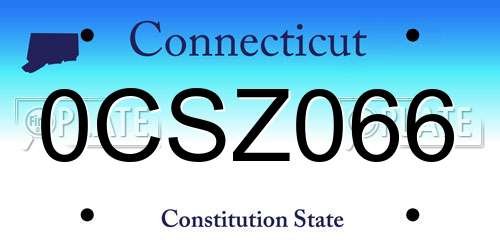 0CSZ066 Connecticut License Plate