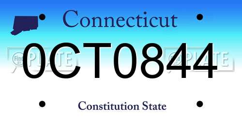 0CT0844 Connecticut License Plate