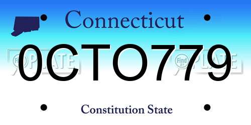 0CTO779 Connecticut License Plate
