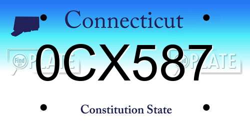 0CX587 Connecticut License Plate