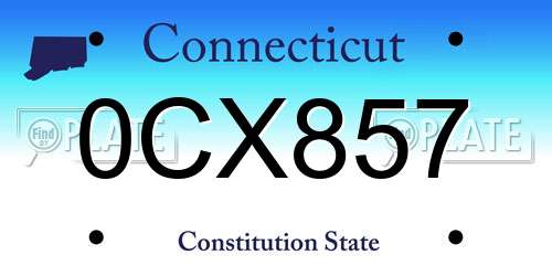 0CX857 Connecticut License Plate