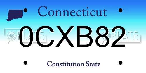 0CXB82 Connecticut License Plate