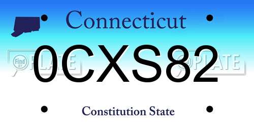 0CXS82 Connecticut License Plate