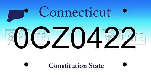 0CZ0422 Connecticut License Plate