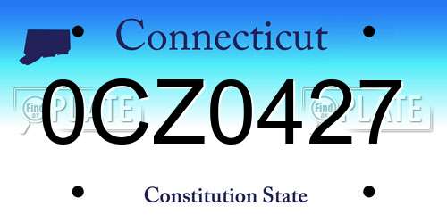 0CZ0427 Connecticut License Plate