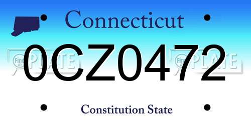 0CZ0472 Connecticut License Plate