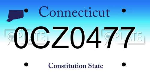 0CZ0477 Connecticut License Plate