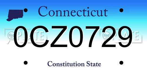 0CZ0729 Connecticut License Plate