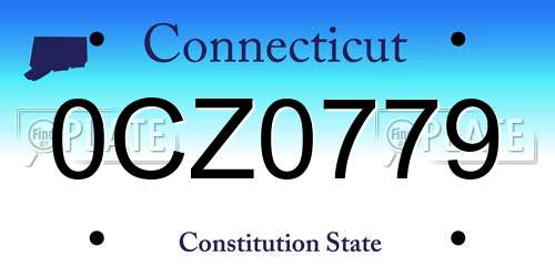 0CZ0779 Connecticut License Plate
