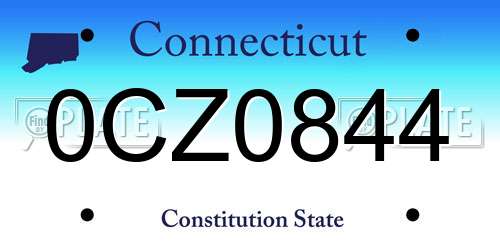 0CZ0844 Connecticut License Plate