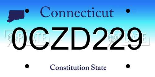 0CZD229 Connecticut License Plate