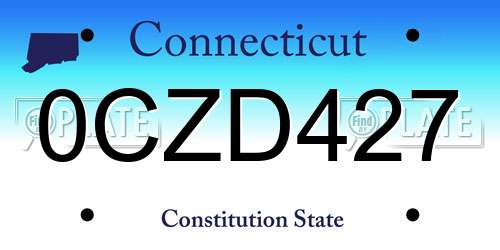 0CZD427 Connecticut License Plate
