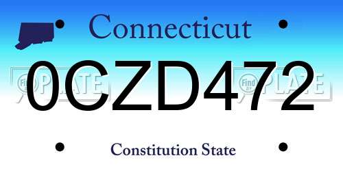0CZD472 Connecticut License Plate