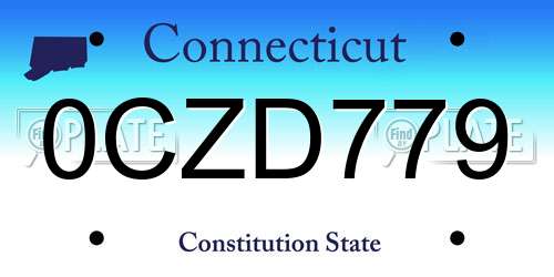 0CZD779 Connecticut License Plate
