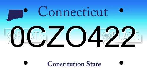 0CZO422 Connecticut License Plate
