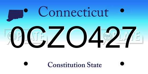 0CZO427 Connecticut License Plate