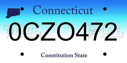 0CZO472 Connecticut License Plate