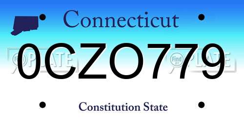 0CZO779 Connecticut License Plate