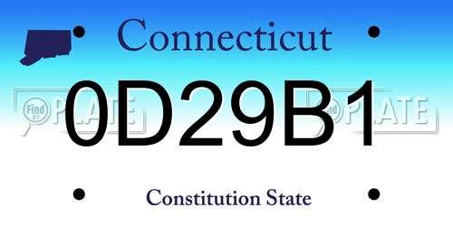 0D29B1 Connecticut License Plate