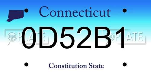 0D52B1 Connecticut License Plate