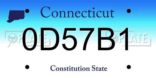 0D57B1 Connecticut License Plate