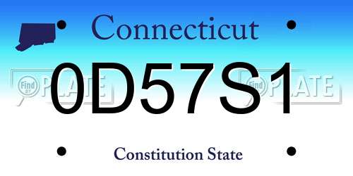 0D57S1 Connecticut License Plate