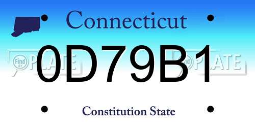 0D79B1 Connecticut License Plate
