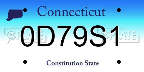 0D79S1 Connecticut License Plate