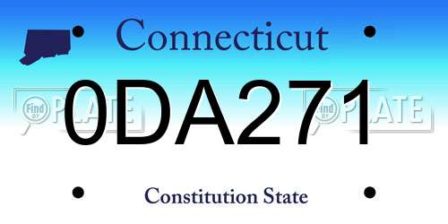 0DA271 Connecticut License Plate