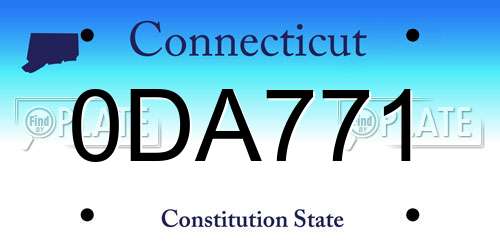 0DA771 Connecticut License Plate