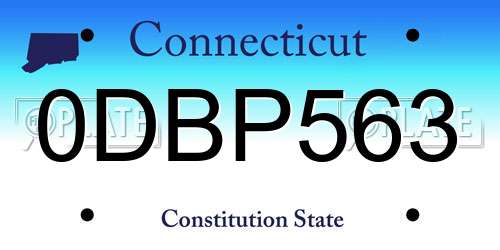 0DBP563 Connecticut License Plate