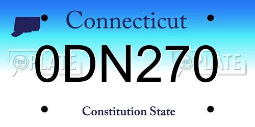 0DN270 Connecticut License Plate