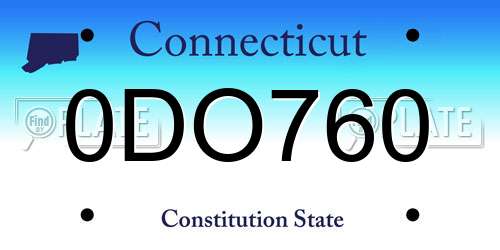 0DO760 Connecticut License Plate