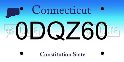 0DQZ60 Connecticut License Plate