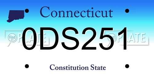 0DS251 Connecticut License Plate