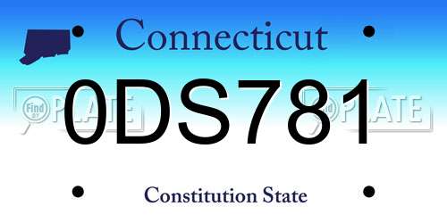 0DS781 Connecticut License Plate