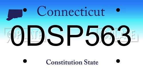 0DSP563 Connecticut License Plate