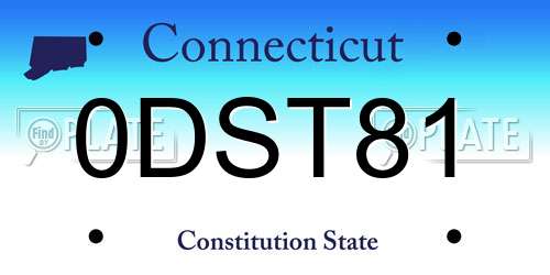 0DST81 Connecticut License Plate