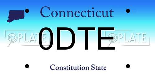 0DTE Connecticut License Plate