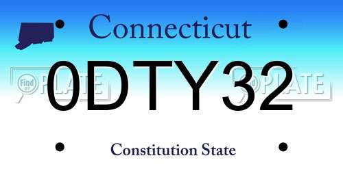 0DTY32 Connecticut License Plate