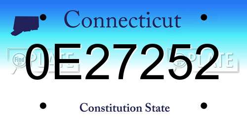 0E27252 Connecticut License Plate